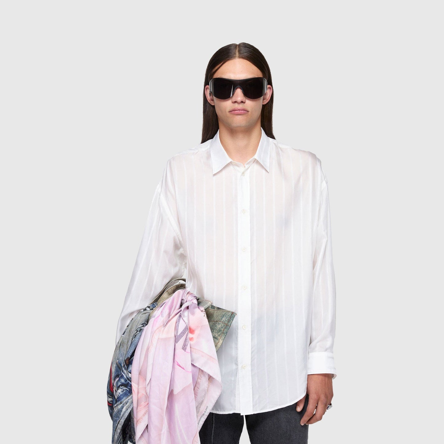 Acne Studios Self-Stripe Shirt - White Shirt Acne Studios 