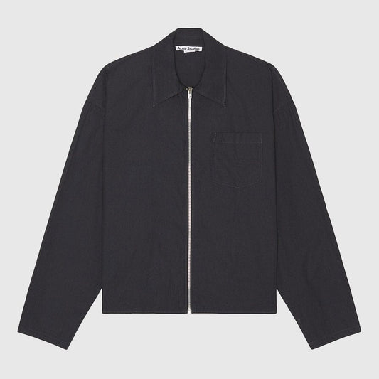 Acne Studios Zip Shirt - Charcoal Black Shirt Acne Studios 