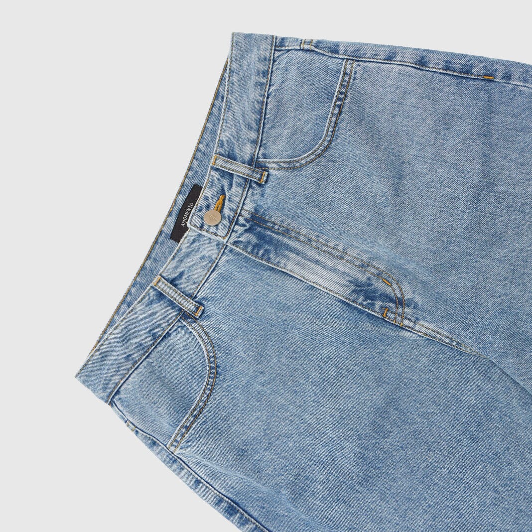Amomento Mens Recycle Cotton Denim Jeans - Light Blue Pants Amomento 