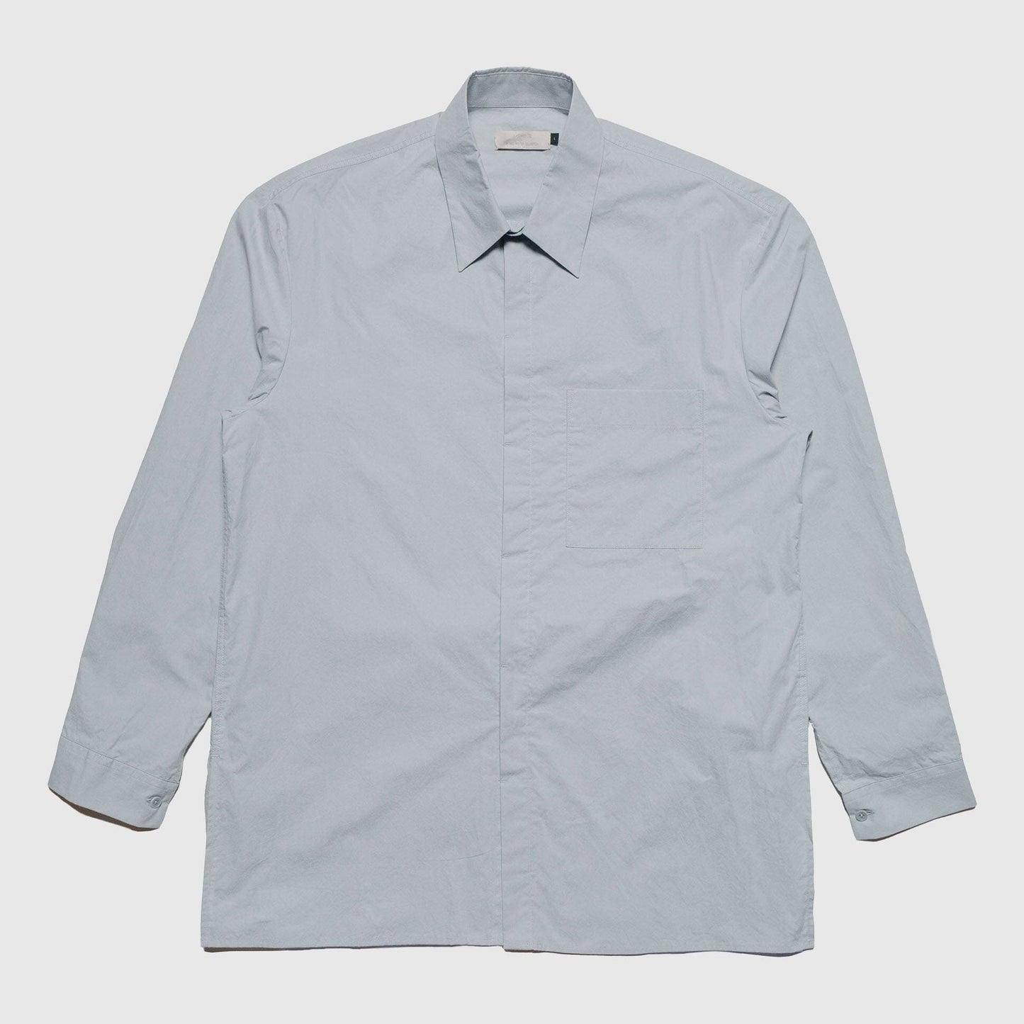 Amomento Square Pocket Oversized Shirt - Light Blue Shirt Amomento 