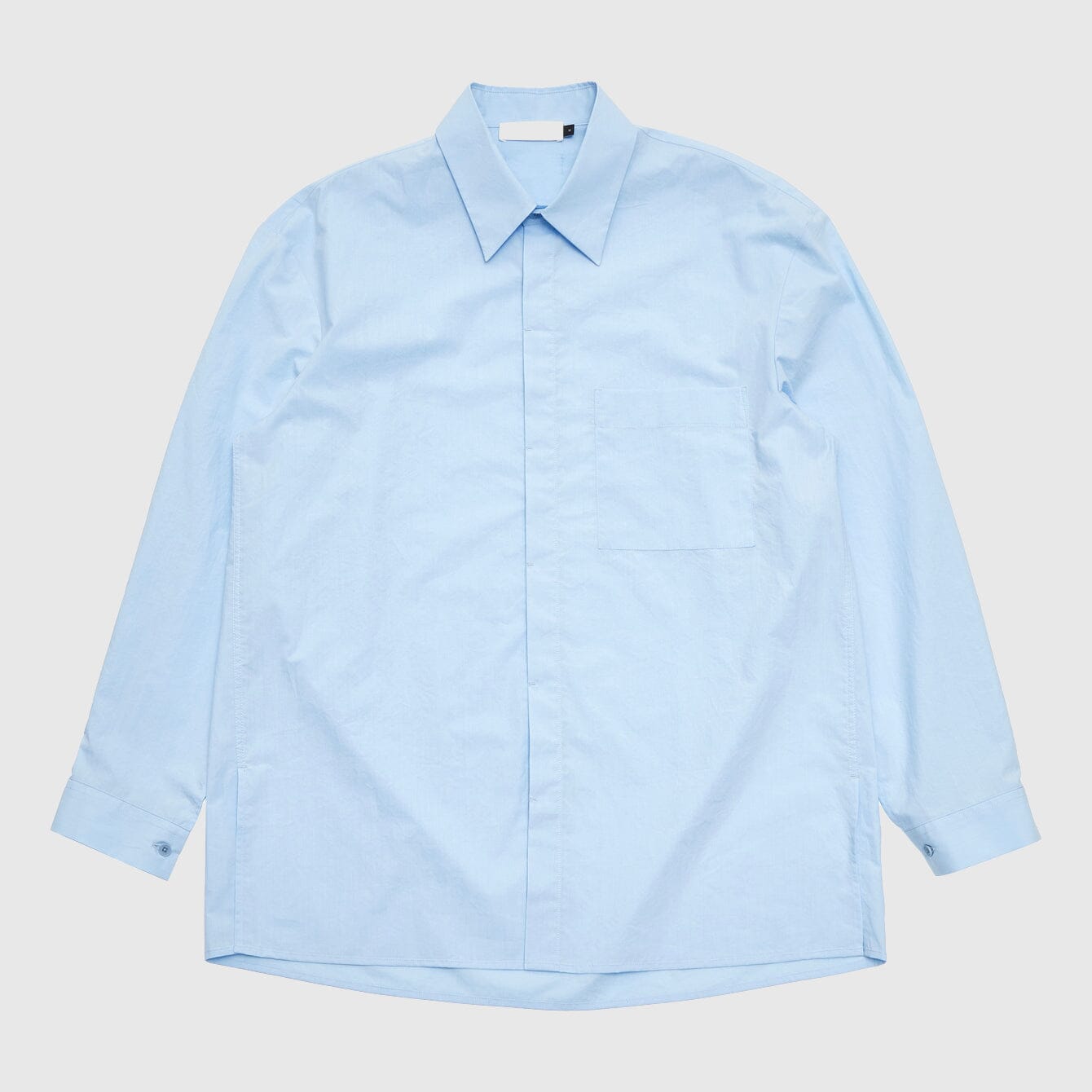 Amomento Square Pocket Oversized Shirt - Light Blue Shirt Amomento 