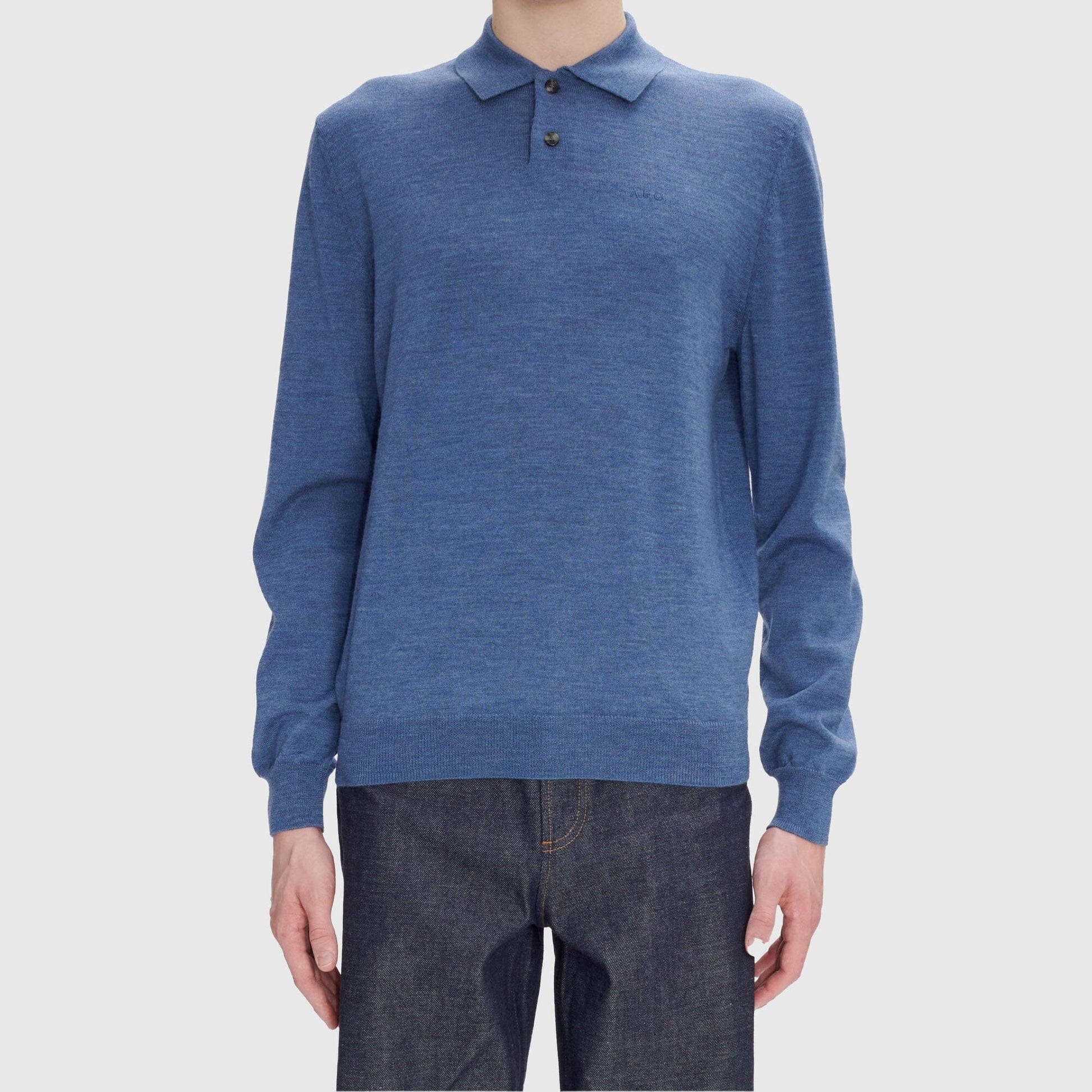 A.P.C Logo Jacob Polo - Bleu Acier Chine T-Shirt A.P.C 