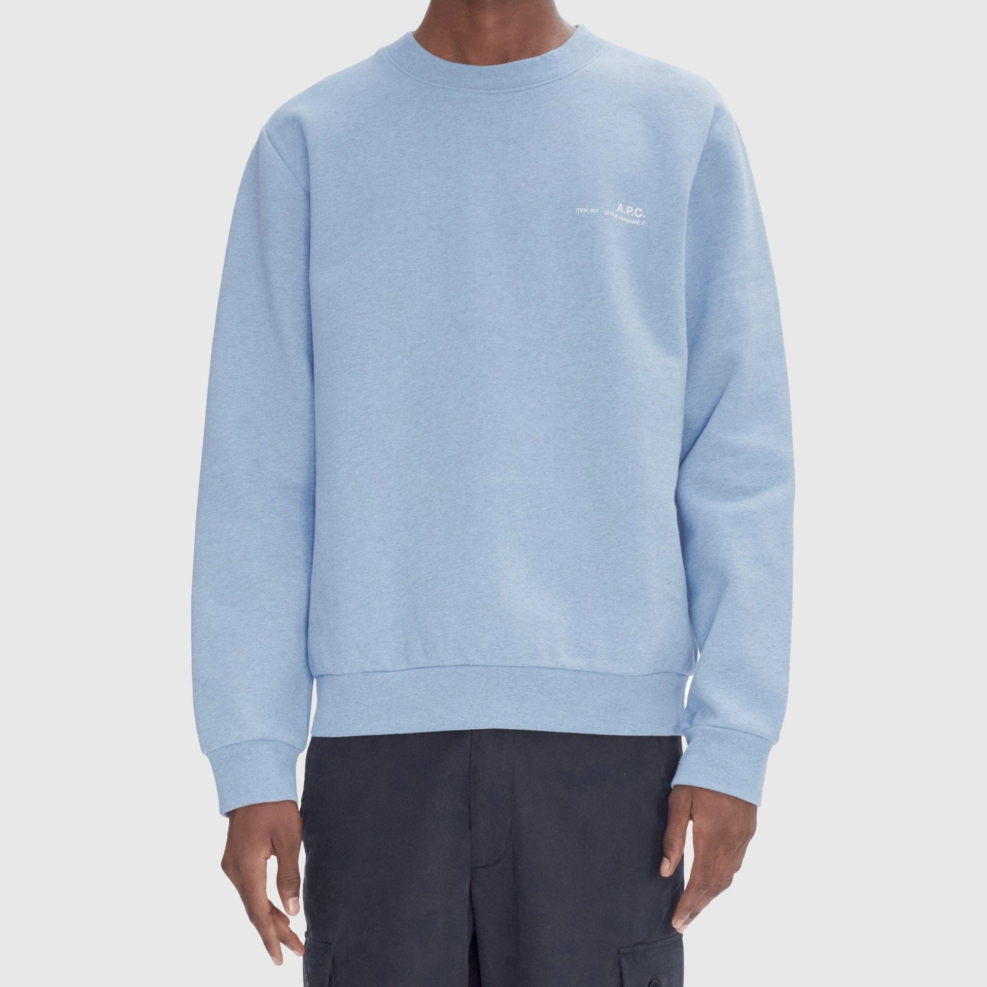 A.P.C. Overdye Item Standard Sweatshirt - Bleu Clair/Ecru Sweatshirt A.P.C. 