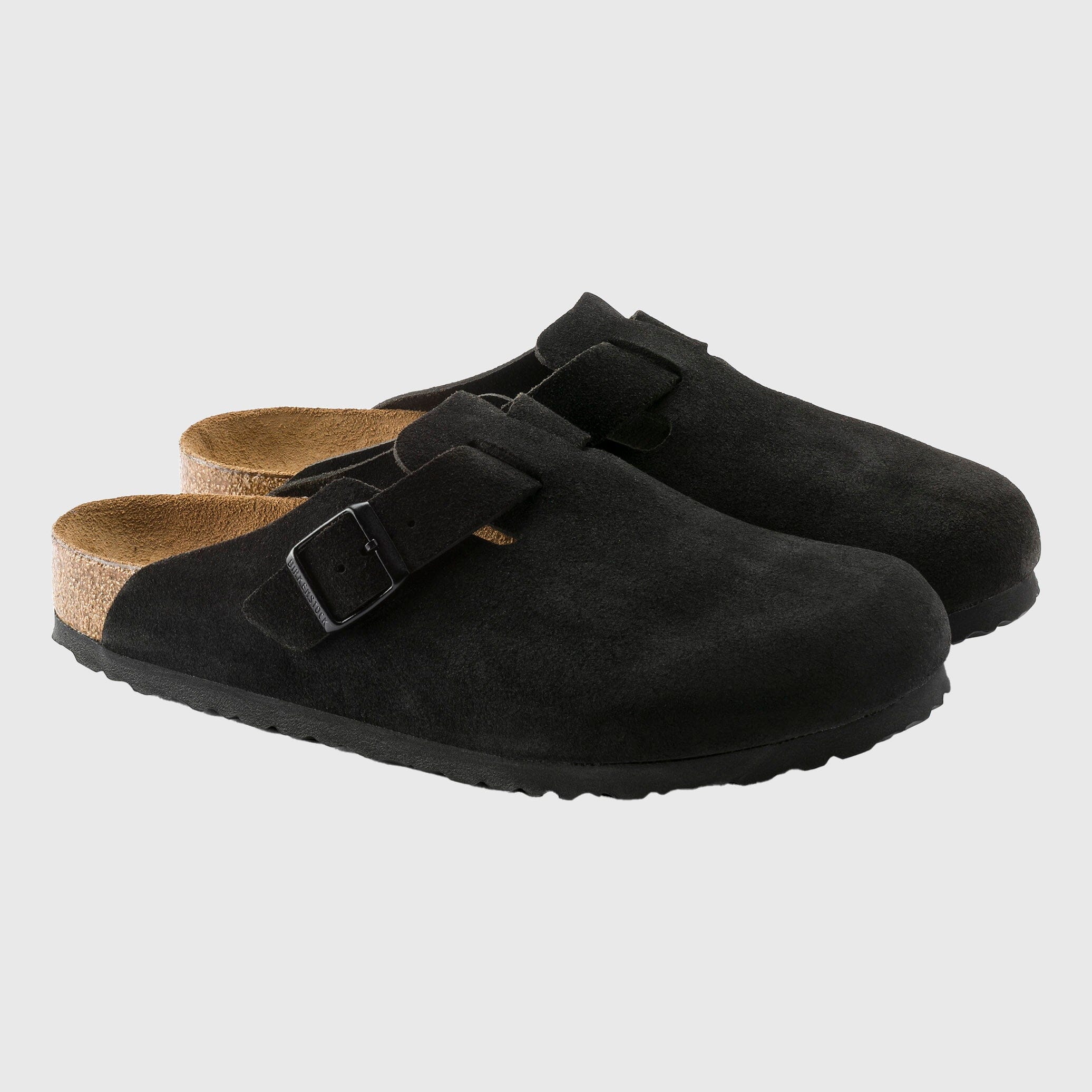 Birkenstock Boston Clog Suede Black Dapper