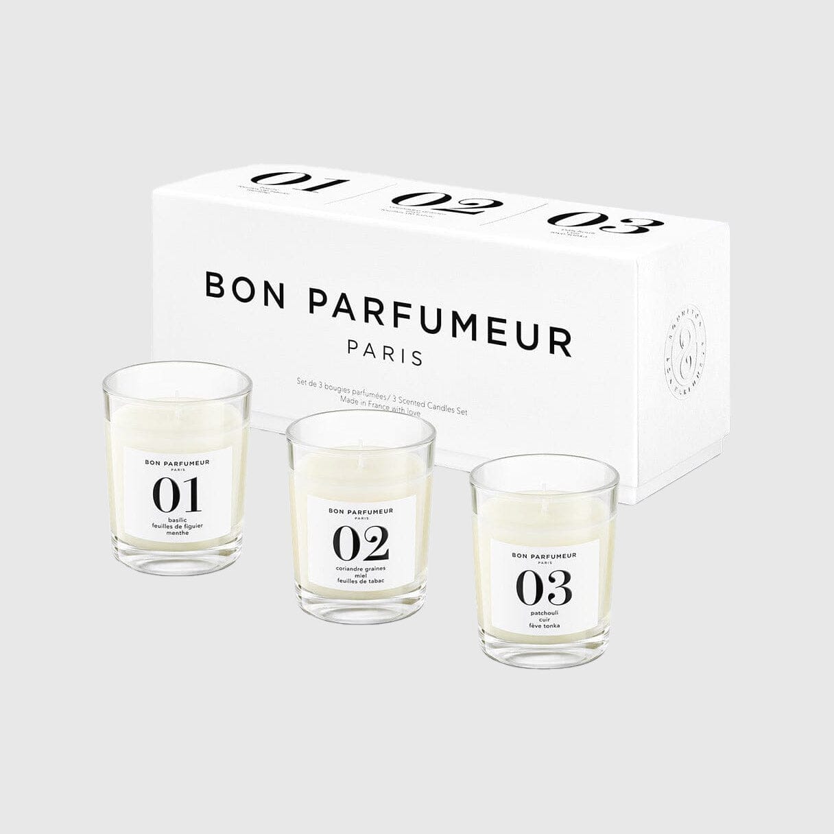 Bon Parfumeur Set of 3 Mini Candles Home Fragrance Bon Parfumeur 