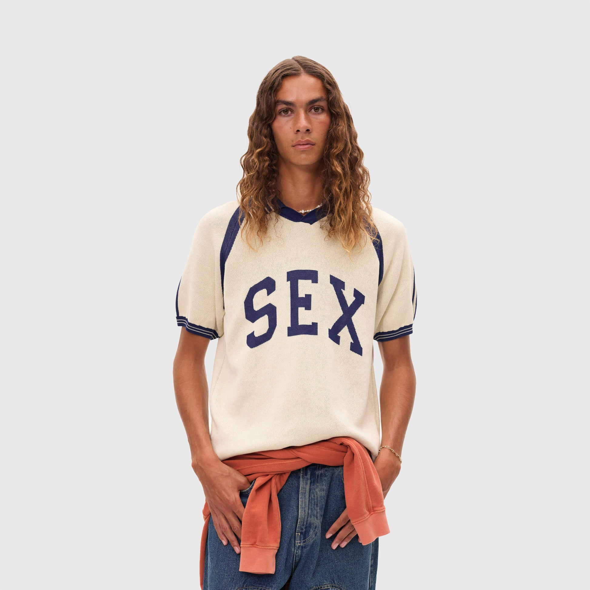 Carne Bollente Captain Kinky Tee - Cream / Dark Blue T-shirt Carne Bollente 