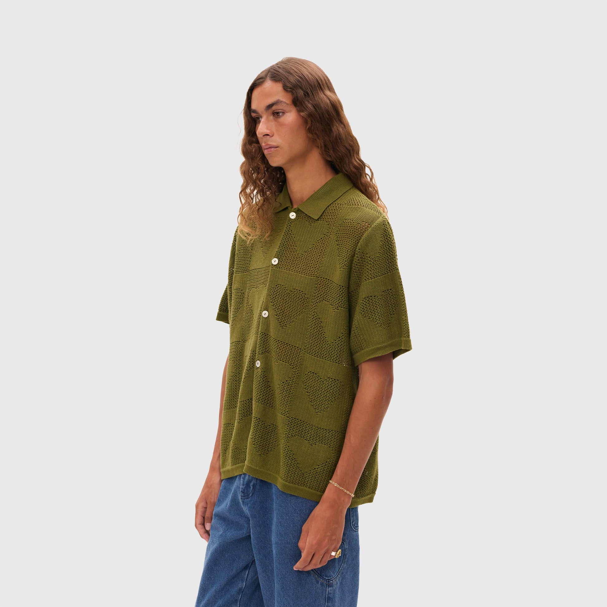 Carne Bollente Cupid's Net Shirt - Olive Shirt Carne Bollente 