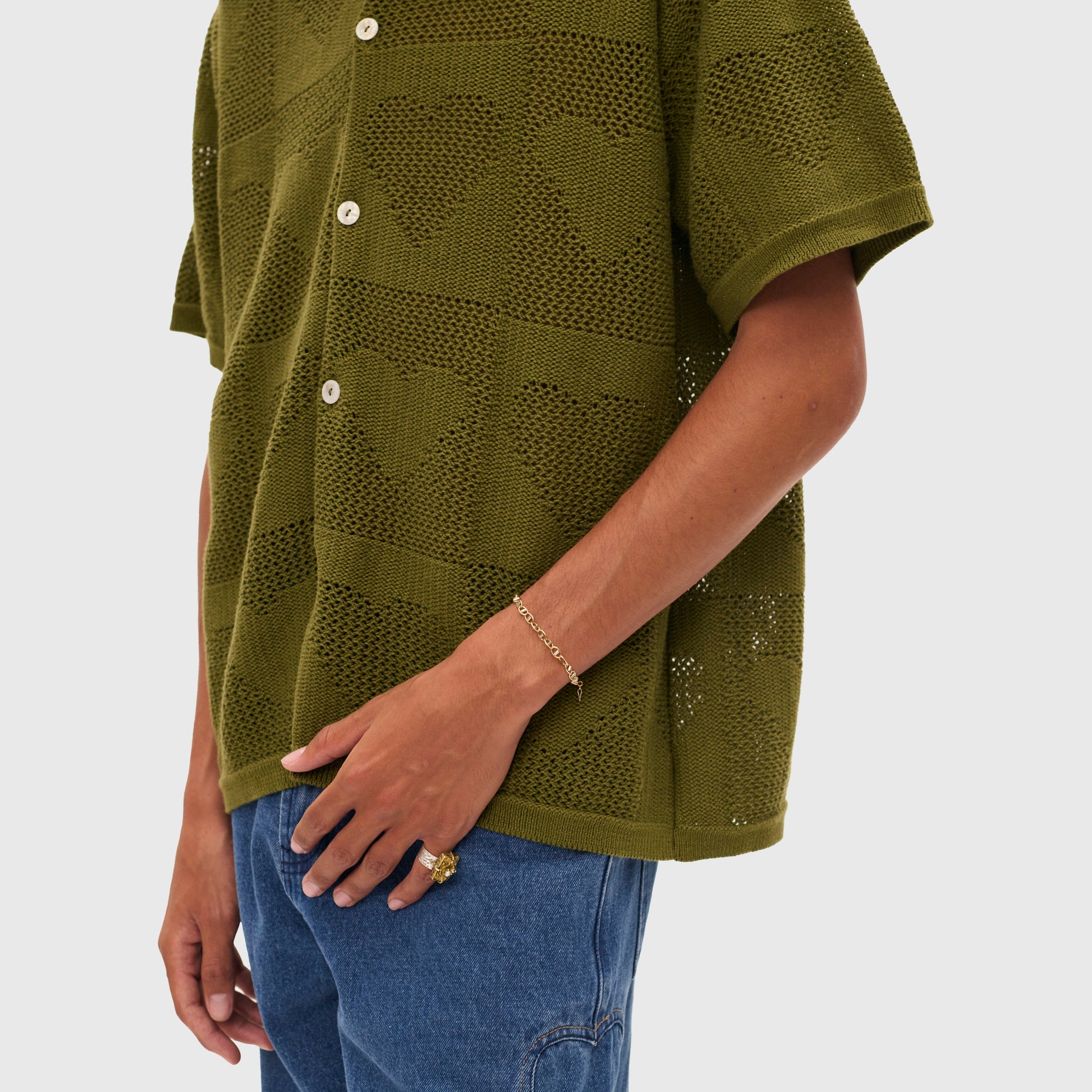 Carne Bollente Cupid's Net Shirt - Olive Shirt Carne Bollente 