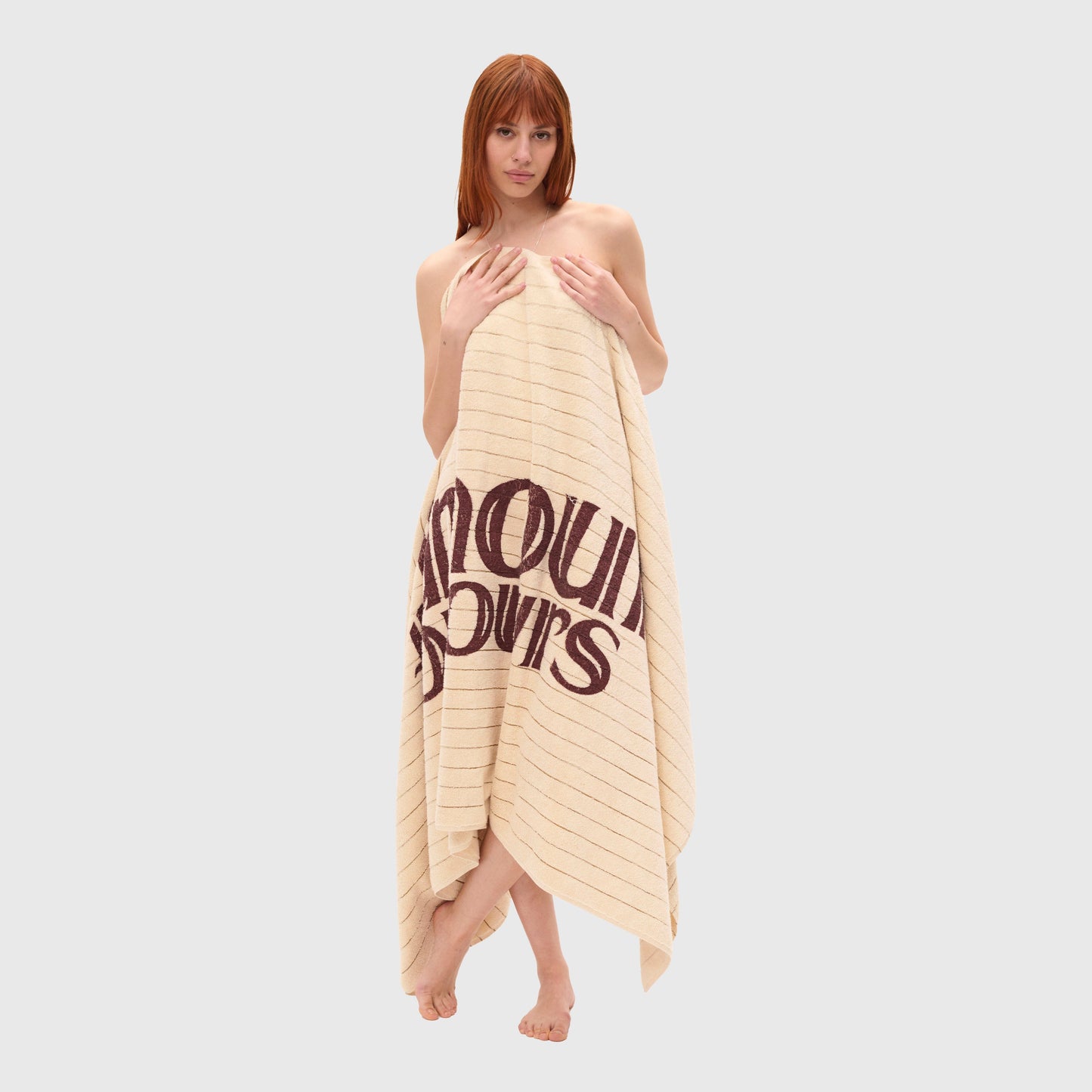 Carne Bollente French Kiss Towel - Beige / Yellow Beach Towel Carne Bollente 