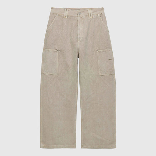 COOR Over Dying Faded Cinch Side Work Pants - Cream Beige Pants COOR 