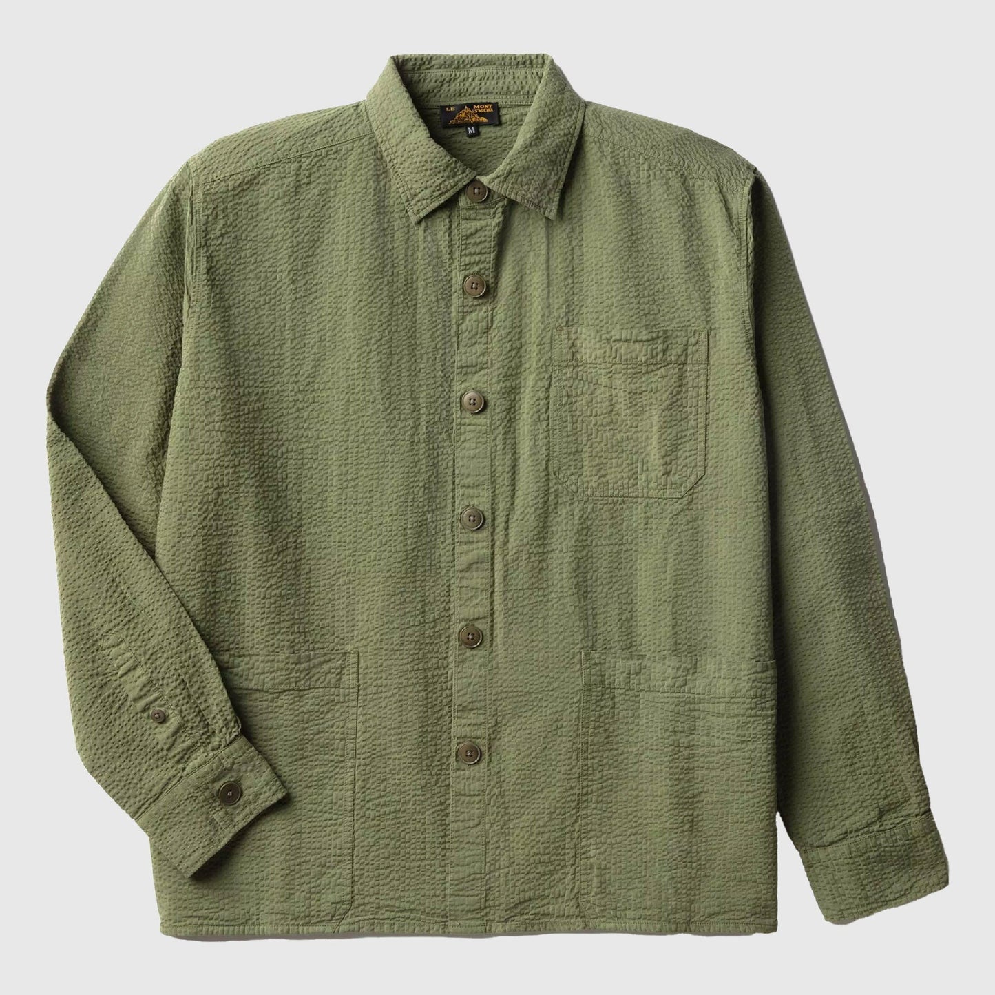 Le Mont Saint Michel Coban Seersucker Overshirt - Kaki Overshirt Le Mont Saint Michel 