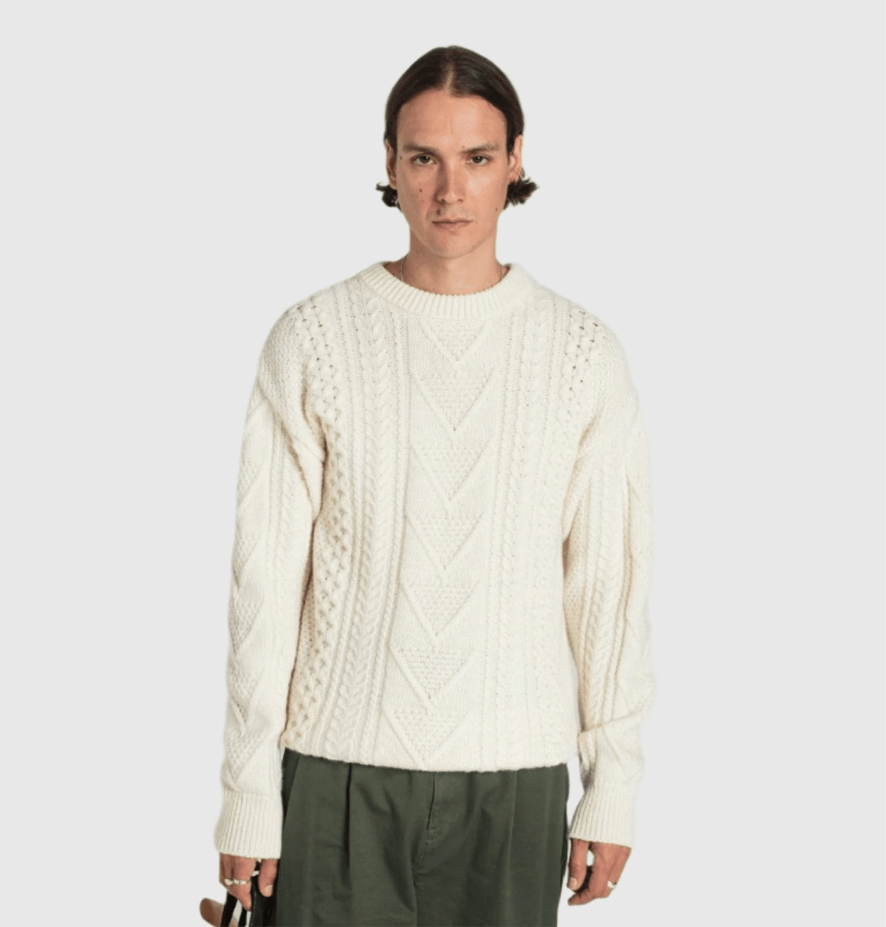 Le Mont Saint Michel Sandre Cable Sweater - Off White Knitwear Le Mont Saint Michel 