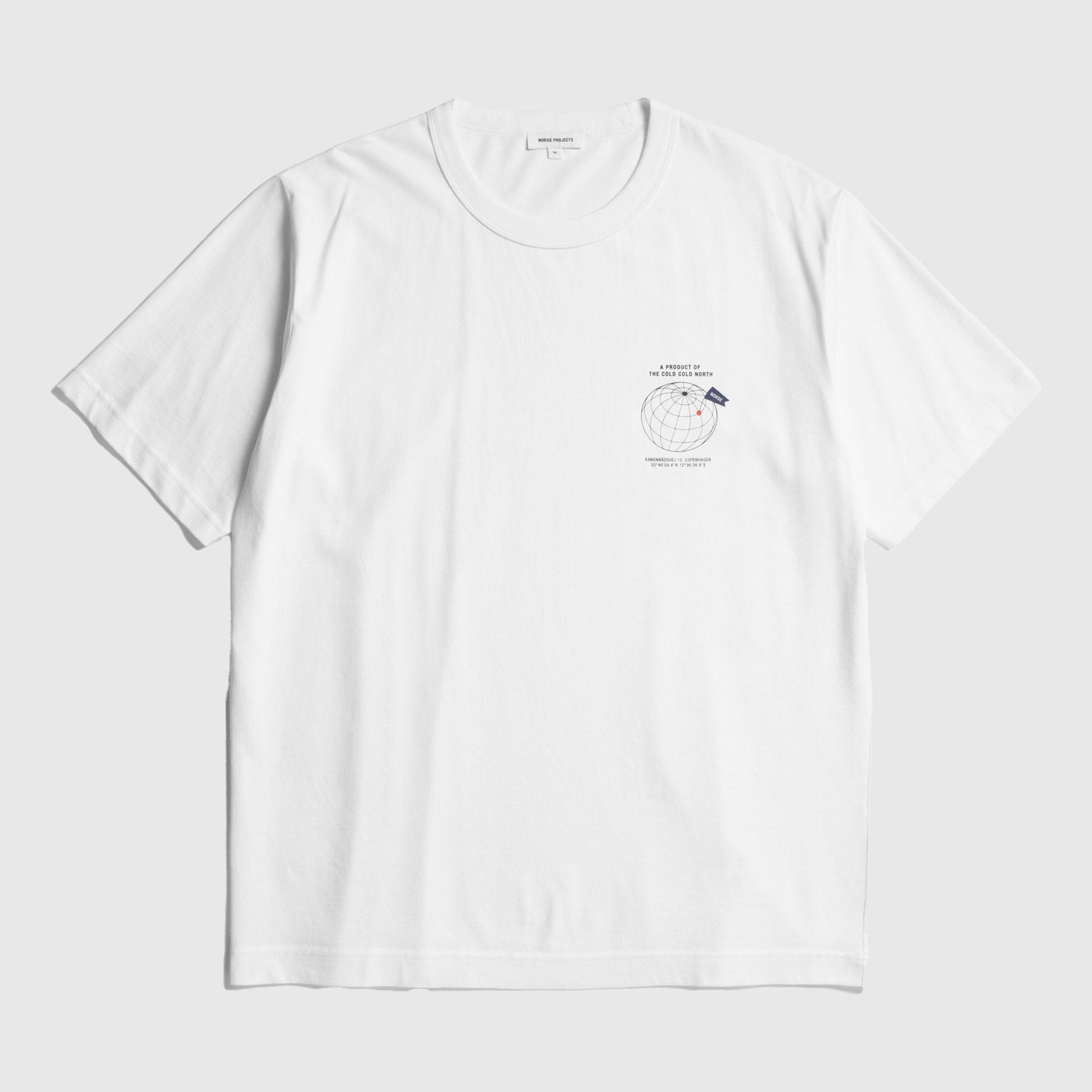 Norse Projects Holger Organic Globe Print T-Shirt - White T-shirt Norse Projects 