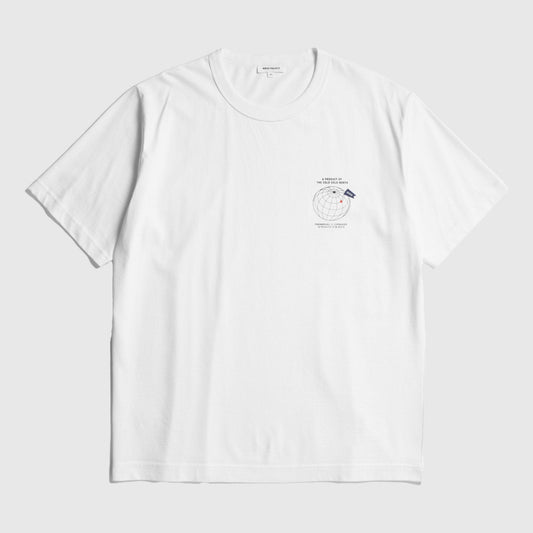 Norse Projects Holger Organic Globe Print T-Shirt - White T-shirt Norse Projects 