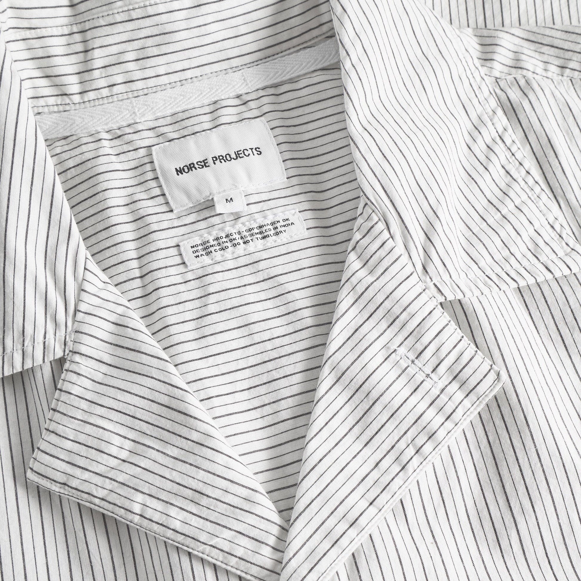 Norse Projects Mads Poplin Stripe SS Shirt - Ecru Shirt Norse Projects 