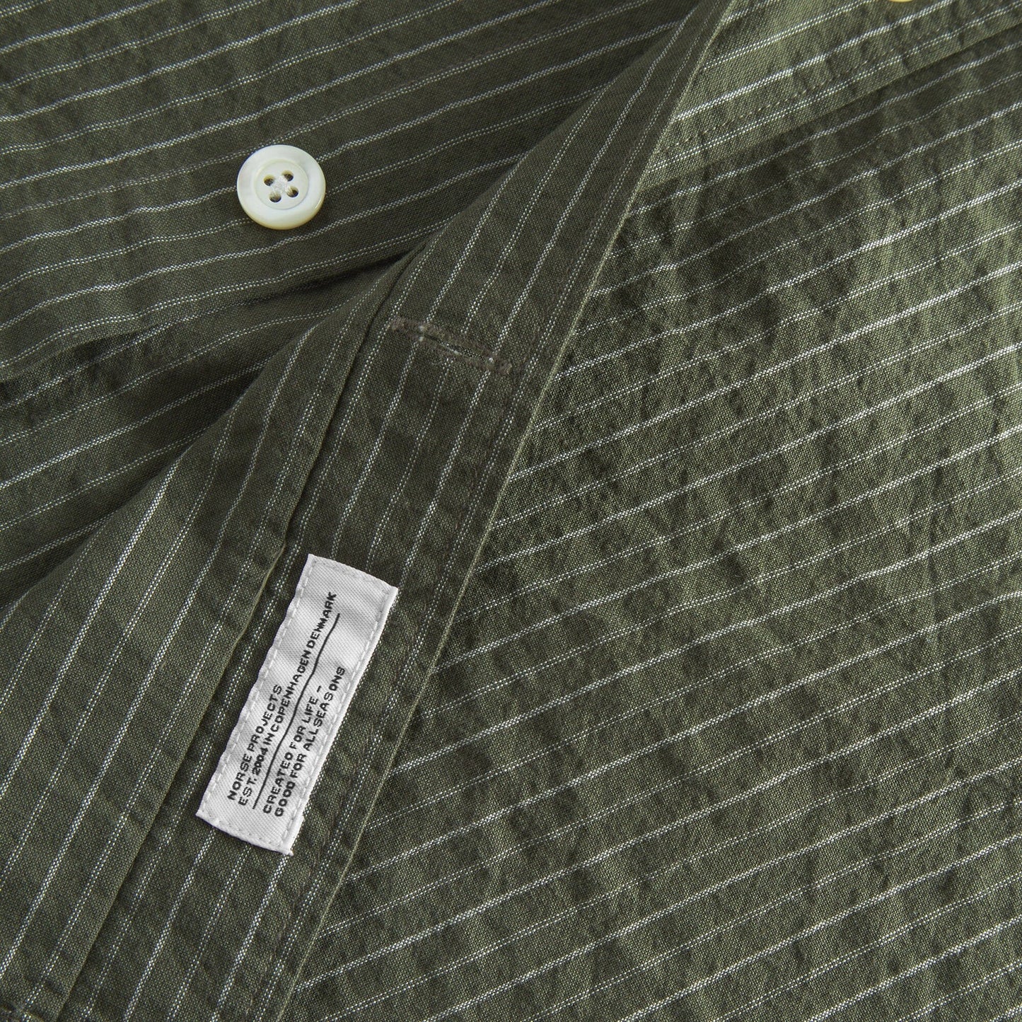 Norse Projects Mo Oversized Stripe SS Shirt - Moss Green Shirt Norse Projects 