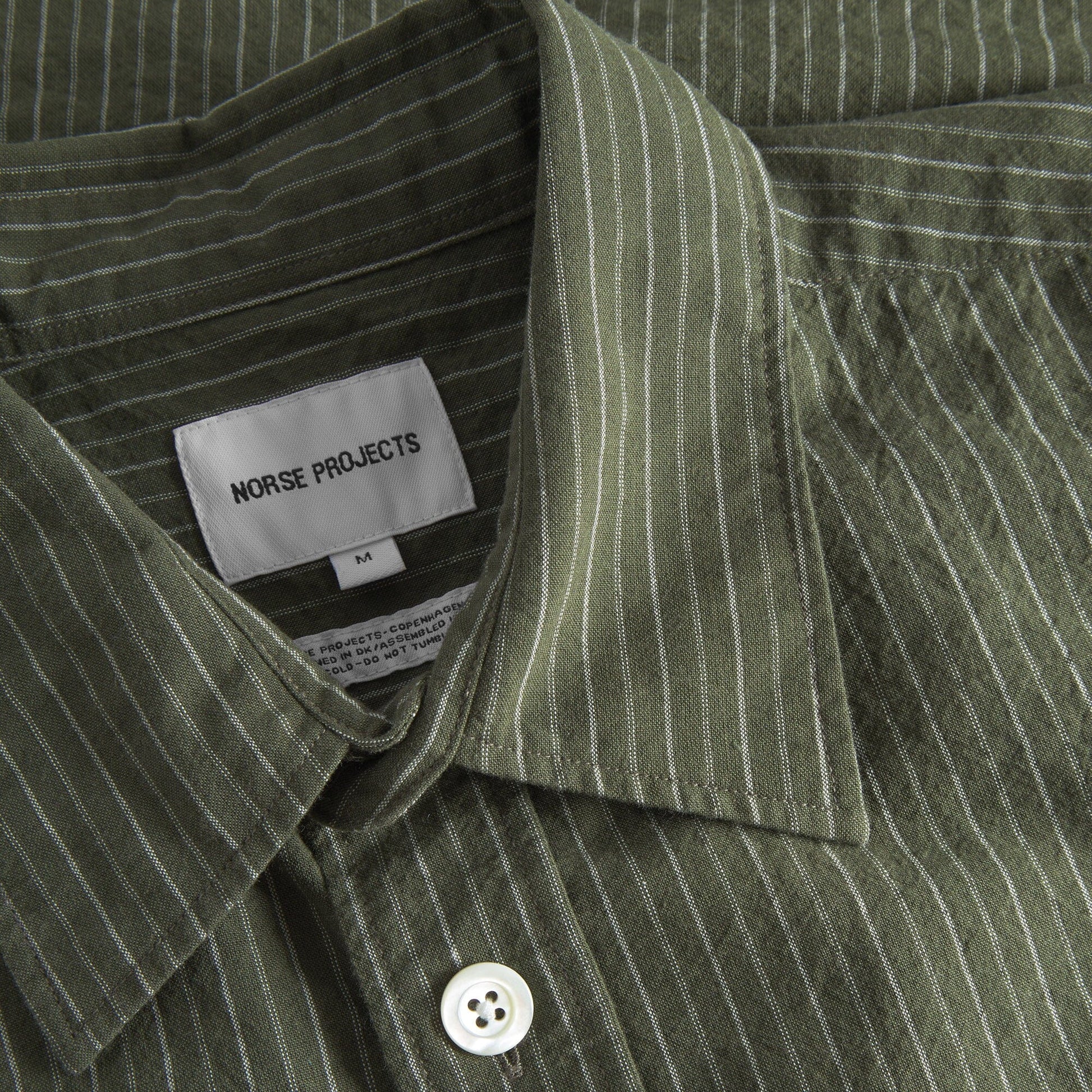 Norse Projects Mo Oversized Stripe SS Shirt - Moss Green Shirt Norse Projects 