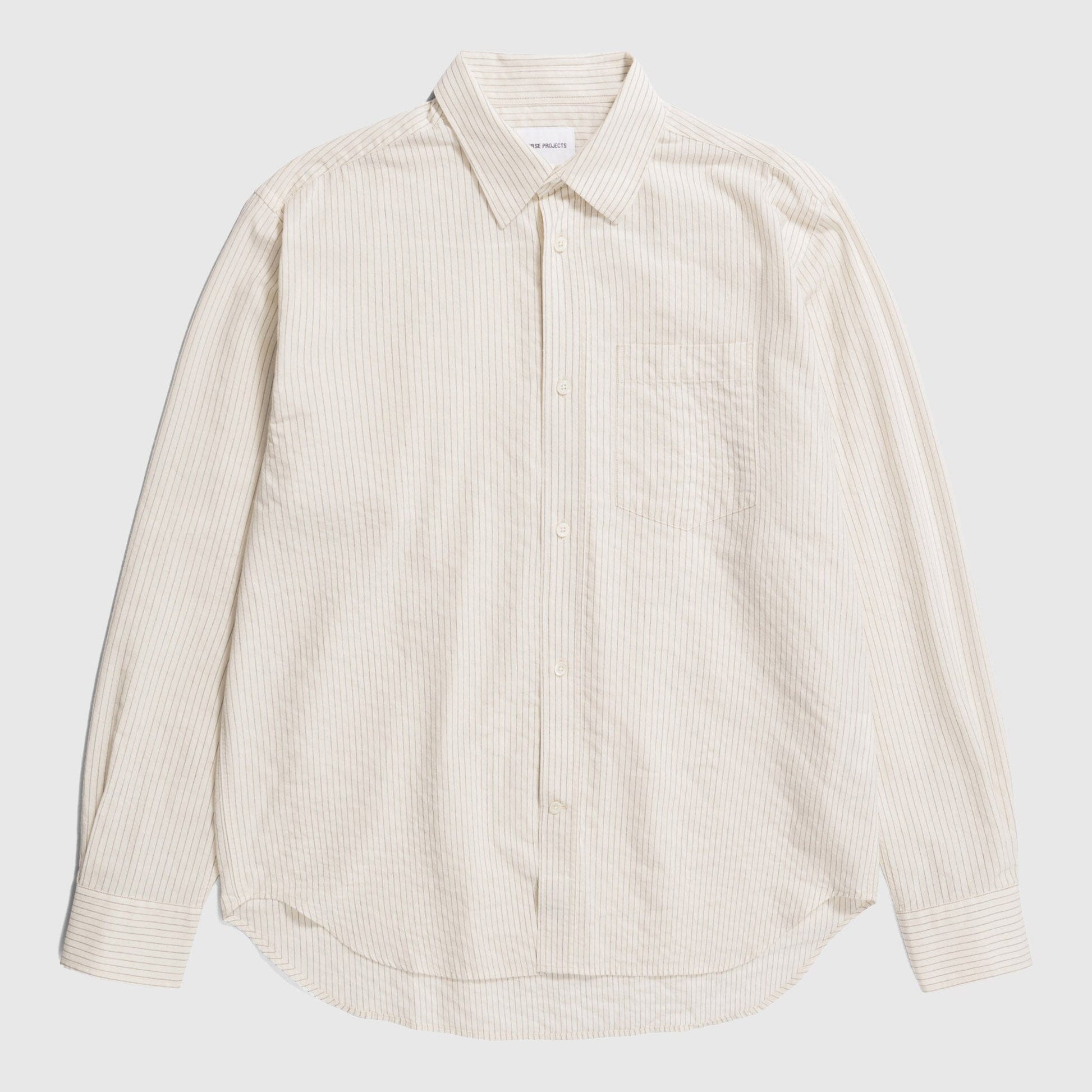 Norse Projects Mo Oversized Striped Shirt - Ecru Shirt Norse Projects 