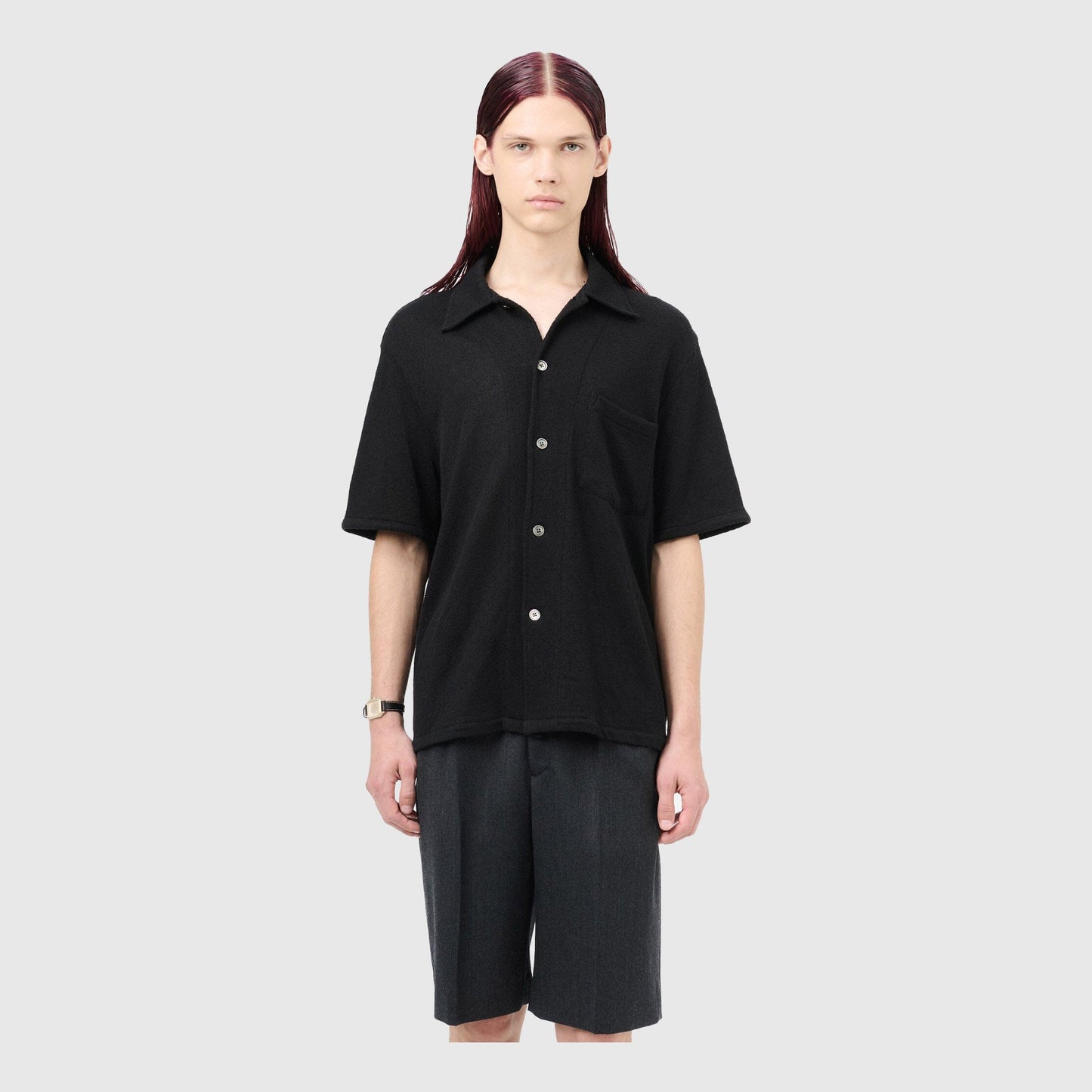 Our Legacy Box Shirt Shortsleeve - Black Boucle Shirt Our Legacy 