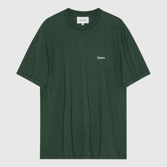 Palmes Dyed T-shirt - Dark Green w. White T-Shirt Palmes 