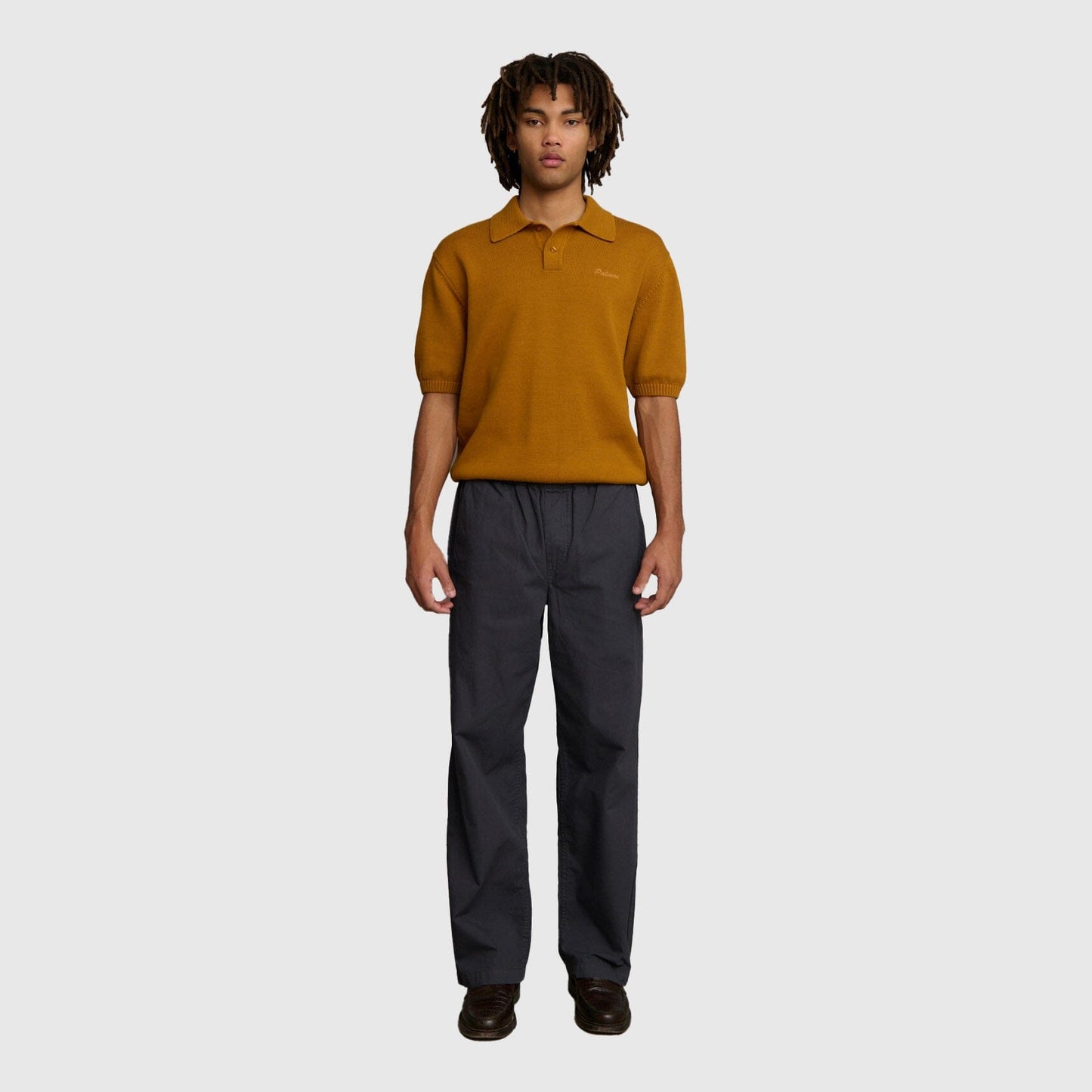 Palmes Wash Knit Polo - Mahogany Knitwear Palmes 