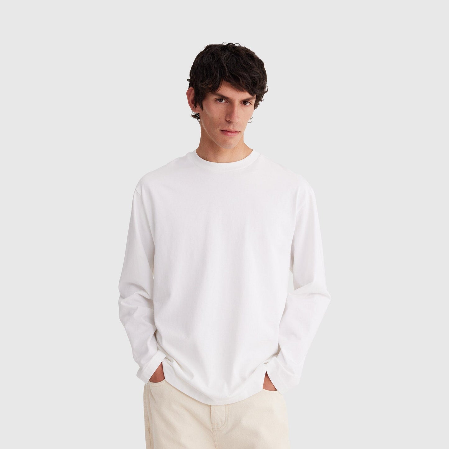 Róhe Oversized Longsleeve T-shirt - Optic White Longsleeve Róhe 