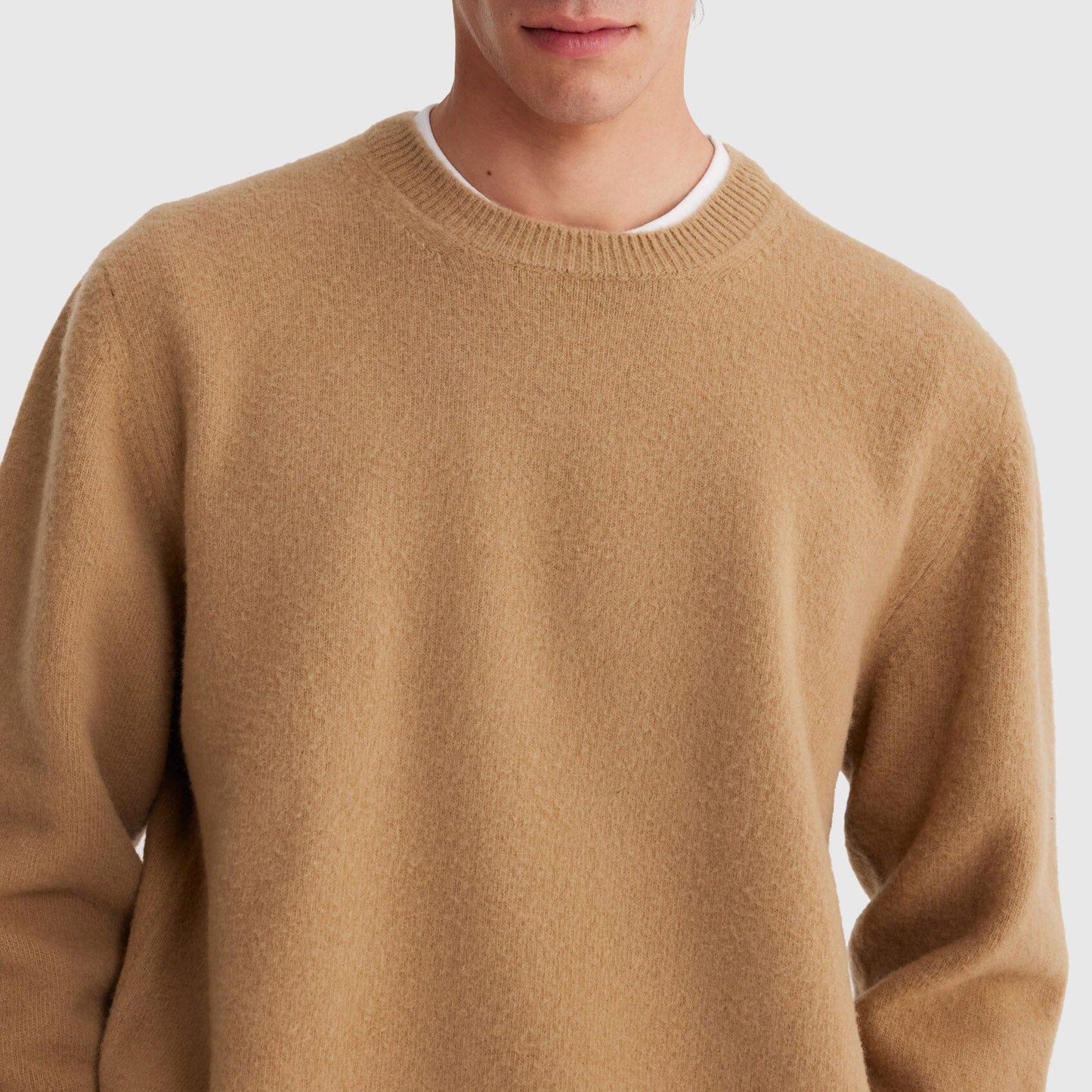 Róhe Relaxed Boiled Wool Crew Neck - Camel Sweater Róhe 