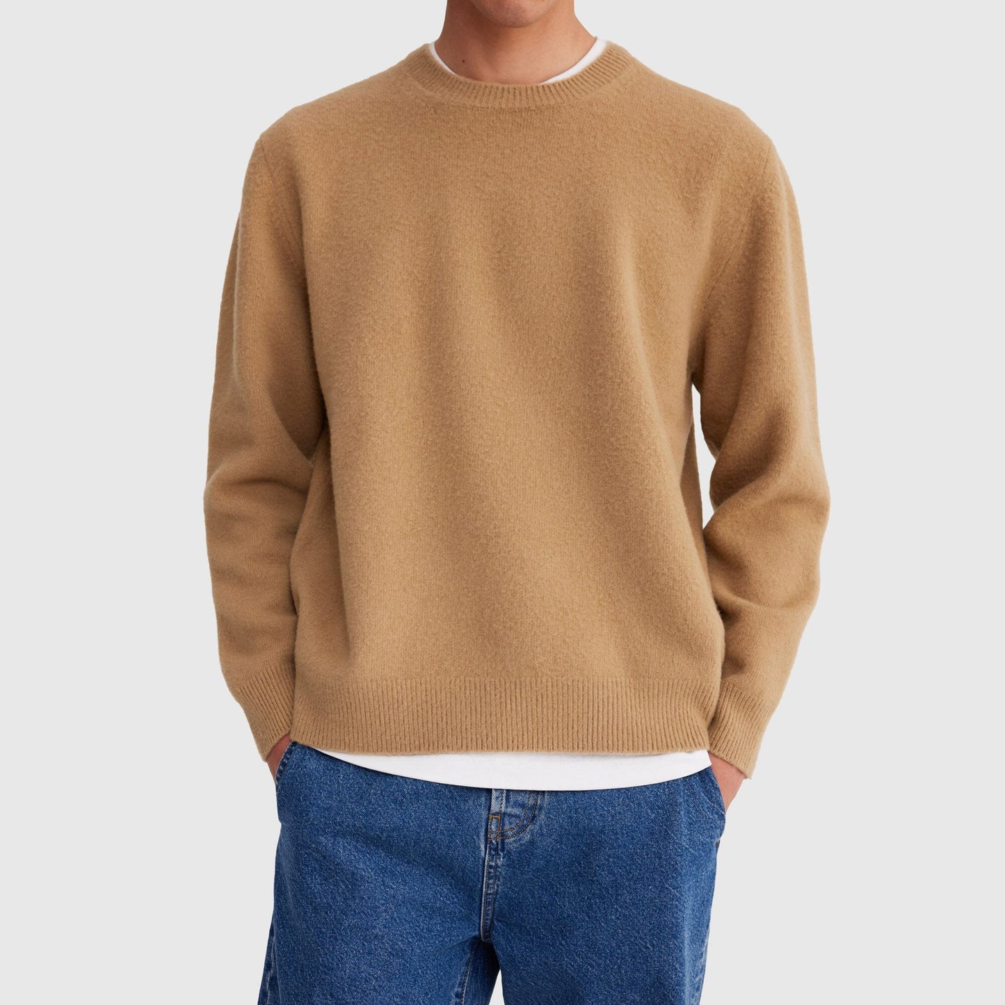 Róhe Relaxed Boiled Wool Crew Neck - Camel Sweater Róhe 