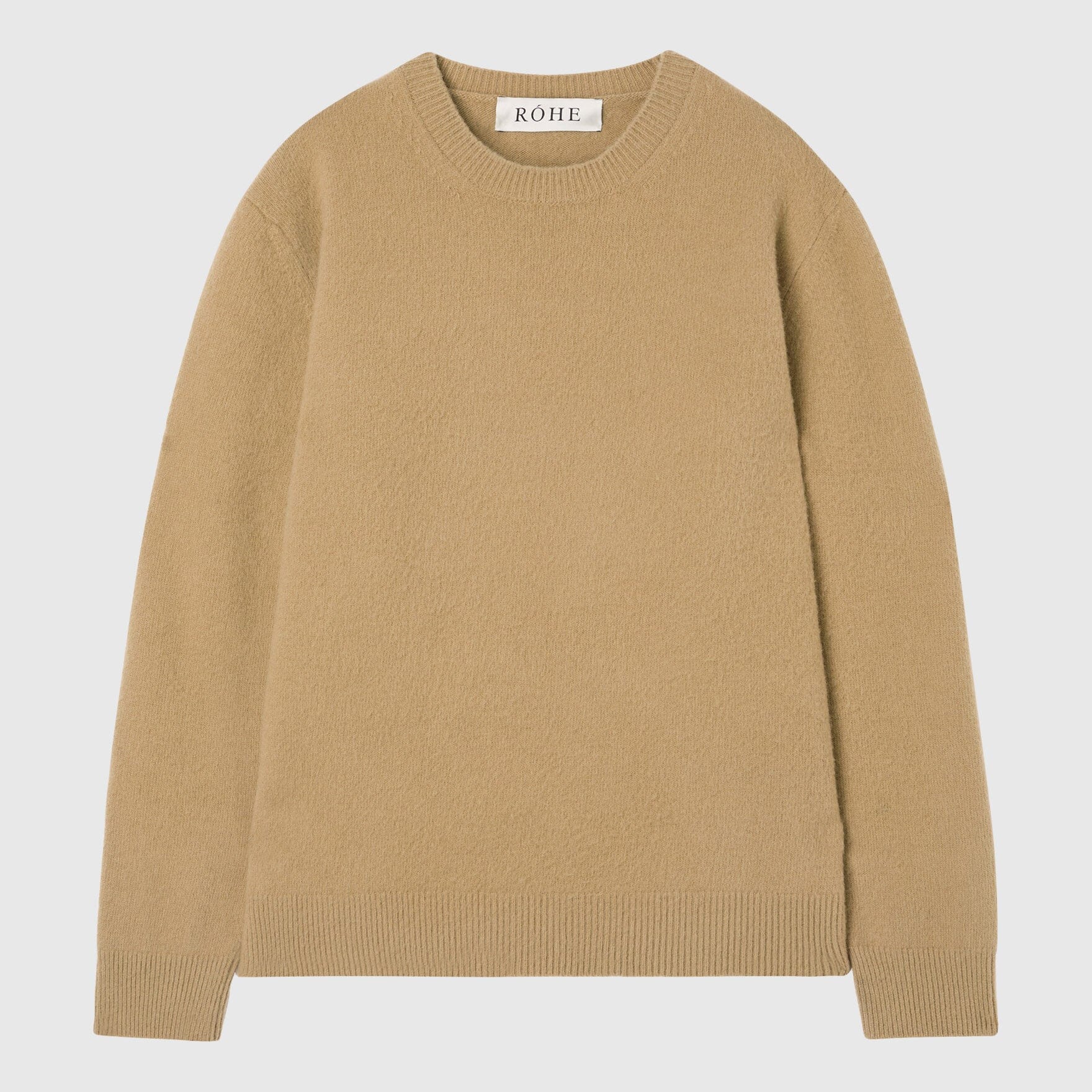 Róhe Relaxed Boiled Wool Crew Neck - Camel Sweater Róhe 