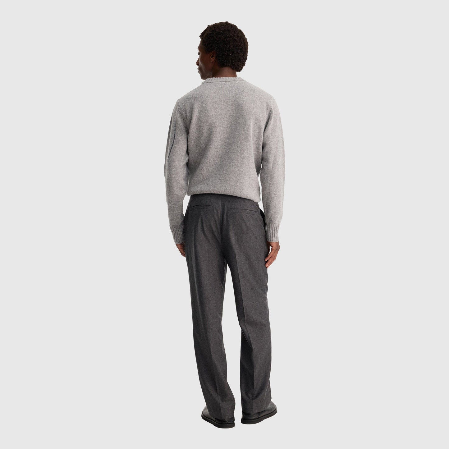 Róhe Straight Leg Classic Trousers - Dark Grey Melange Pants Róhe 