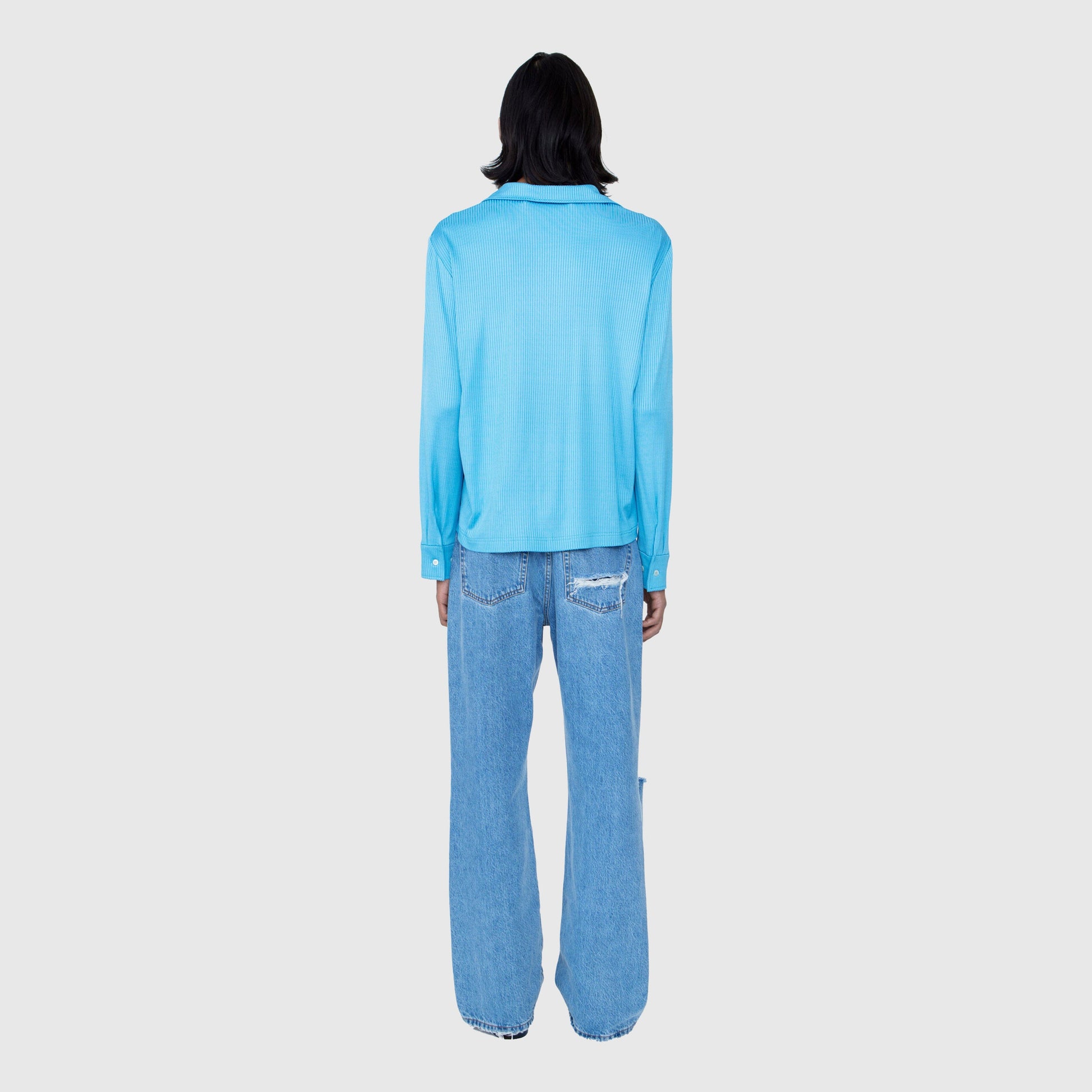 Séfr Darian Shirt - Cyan Jersey Rib Shirt Séfr 