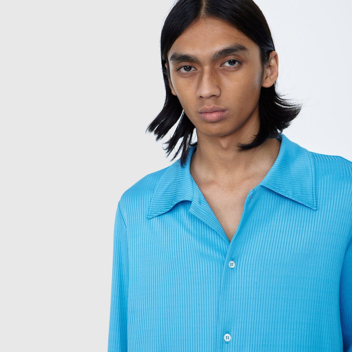 Séfr Darian Shirt - Cyan Jersey Rib Shirt Séfr 