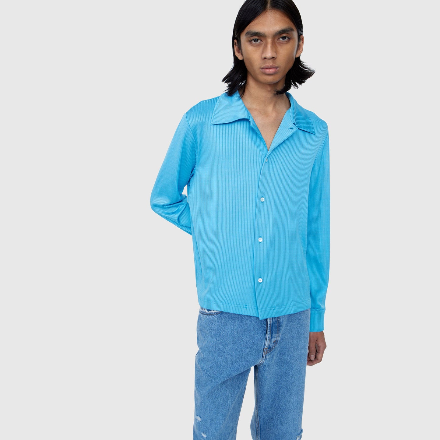 Séfr Darian Shirt - Cyan Jersey Rib Shirt Séfr 