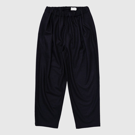 Still by Hand Wool Jersey Two-Tuck Pants - Black Navy Pants Still By Hand 