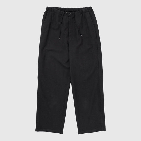 Still by Hand Wool Mix Easy Pants - Black Navy Pants Still By Hand 