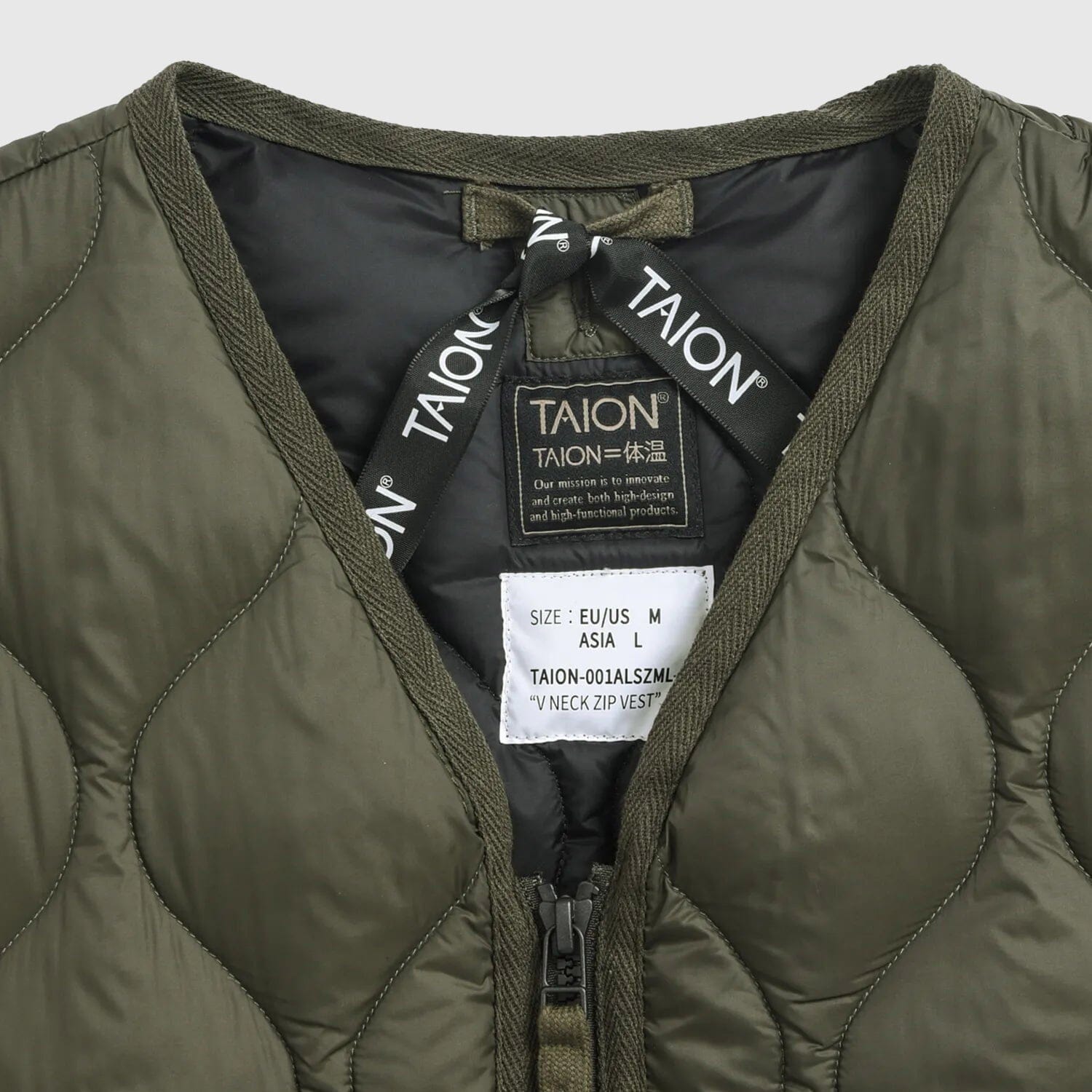 Taion Military V-neck Down Vest - Dark Olive Jacket Taion 