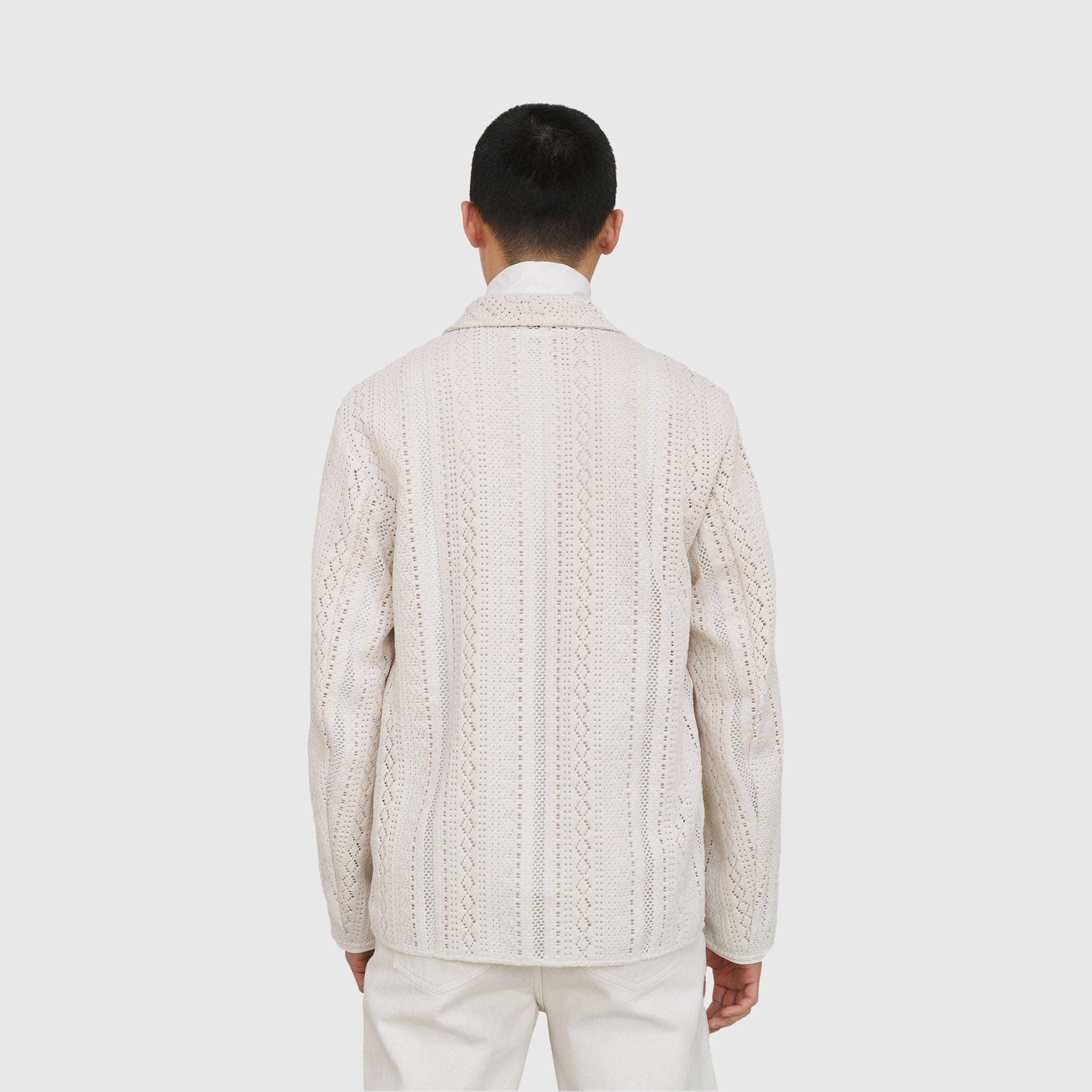 Amomento Crochet Zip-Up Shirt - Ecru – Dapper