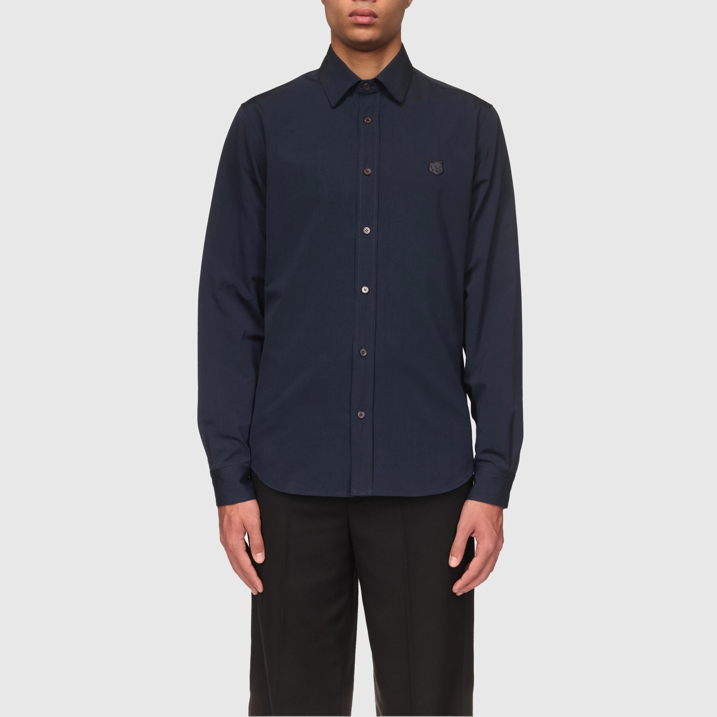 Maison Kitsuné Fox Head Patch Classic Shirt - Ink Blue – Dapper